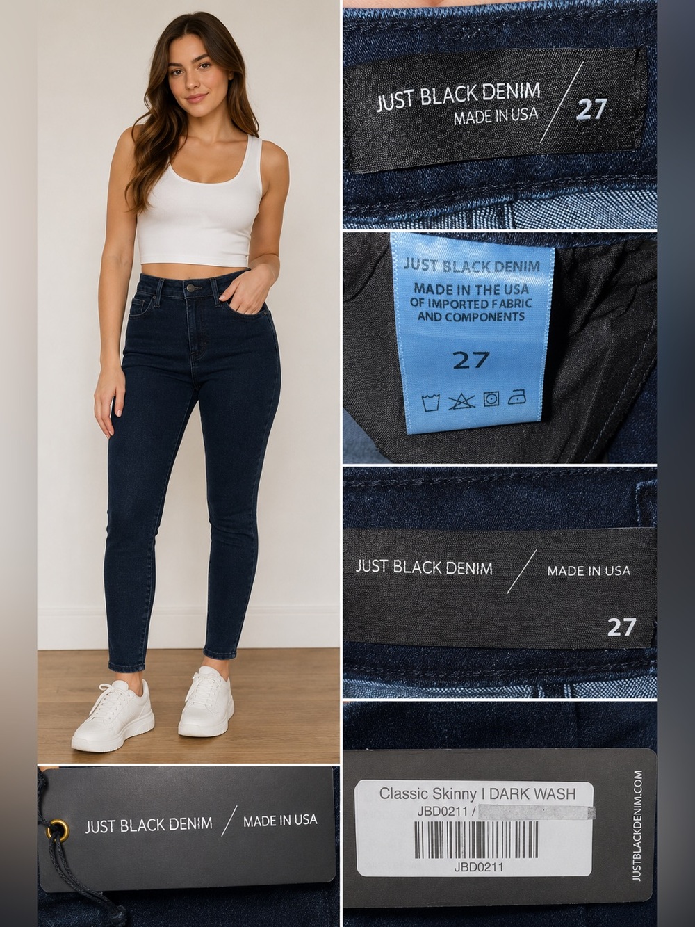 Just Black Dark Wash Skinny Jeans
